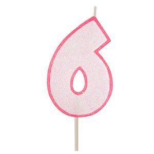 Vela Modecor Brilhante Rosa - Número 6